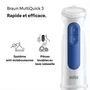 Braun - Mixeur plongeant MultiQuick MQ30001M - 900 W - 2 vitesses - Technologie PowerBell VPlus - Blanc et Bleu