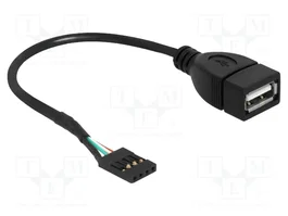 DELOCK Câble USB 2.0 avec connecteur à broches 4pin, 0,2m