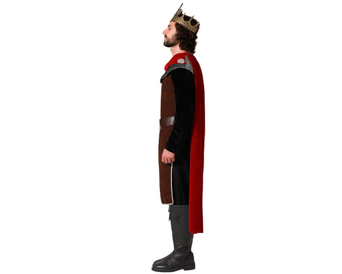 Atosa Déguisement Roi Médiéval Rouge avec Cape pour Homme Adulte