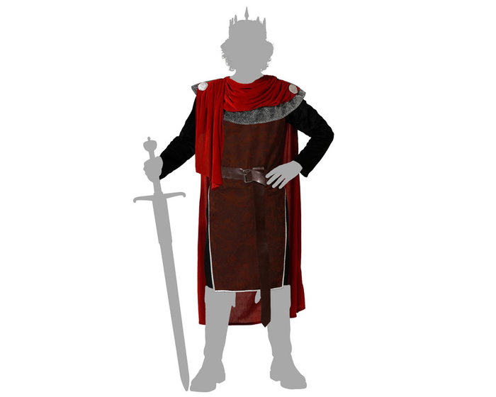 Atosa Déguisement Roi Médiéval Rouge avec Cape pour Homme Adulte