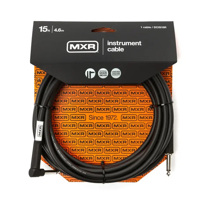 MXR Câble Instrument Jack / Jack Angulaire 4,5 m avec conducteur en cuivre OFC MXR Câble Instrument Jack / Jack Angulaire 4,5 m avec conducteur en cuivre OFC
