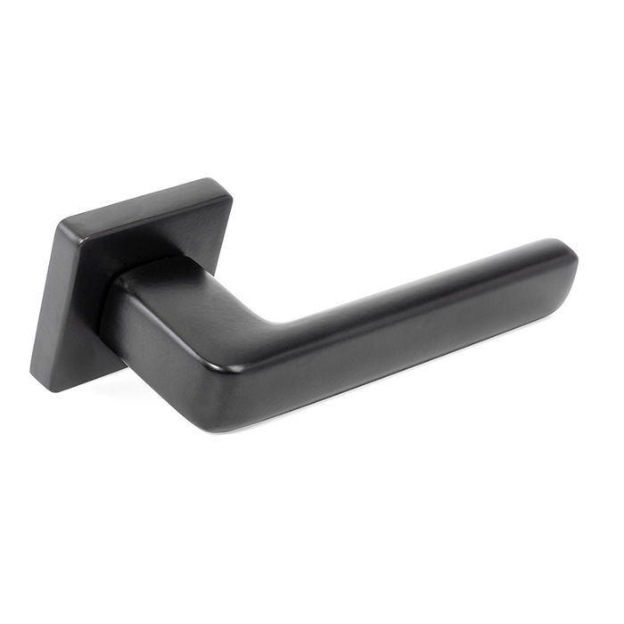 SYSTEM Manivela Roseta Gamma Negro Mate Zamak 14cm