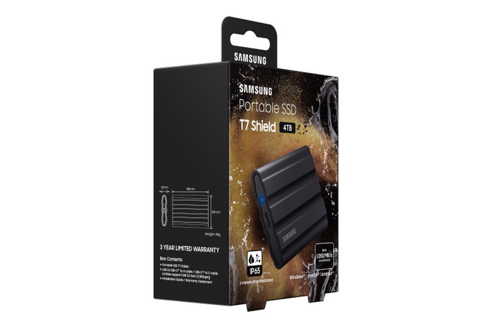 Samsung External SSD T7 Shield 4To Noir