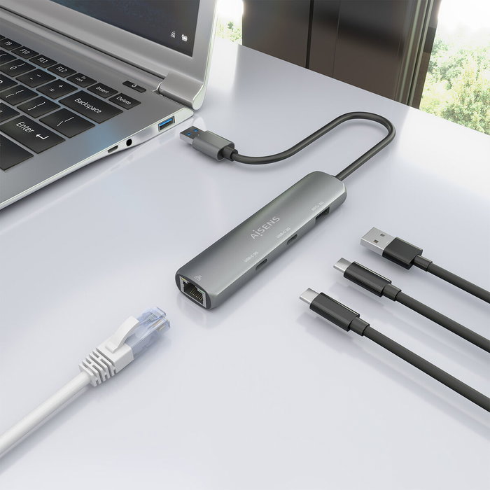 Hub USB Aisens ASUC-4P036-GR Gris