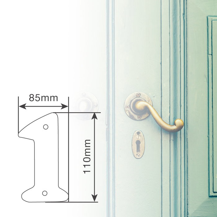 GSC Evolution Numéro de porte 1 en acier inoxydable, Titane doré