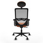 PIQUERAS Y CRESPO Chaise Zulema Synchro Orange et Gris avec Appui-tête et Accoudoirs 2D