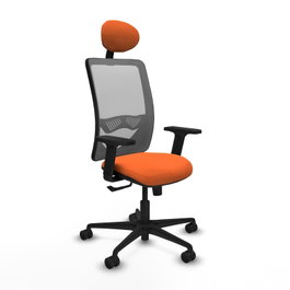 PIQUERAS Y CRESPO Chaise Zulema Synchro Orange et Gris avec Appui-tête et Accoudoirs 2D