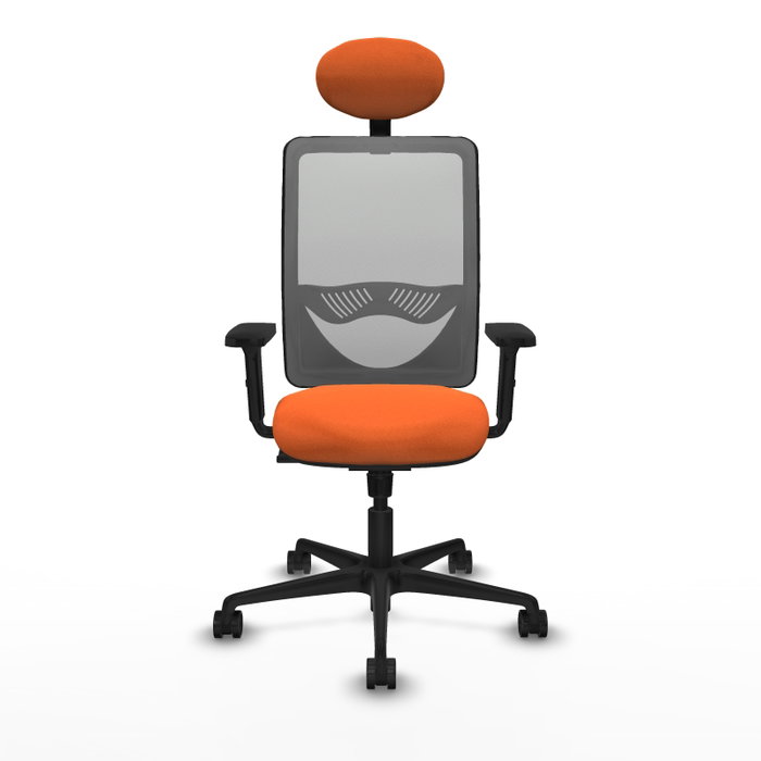 PIQUERAS Y CRESPO Chaise Zulema Synchro Orange et Gris avec Appui-tête et Accoudoirs 2D