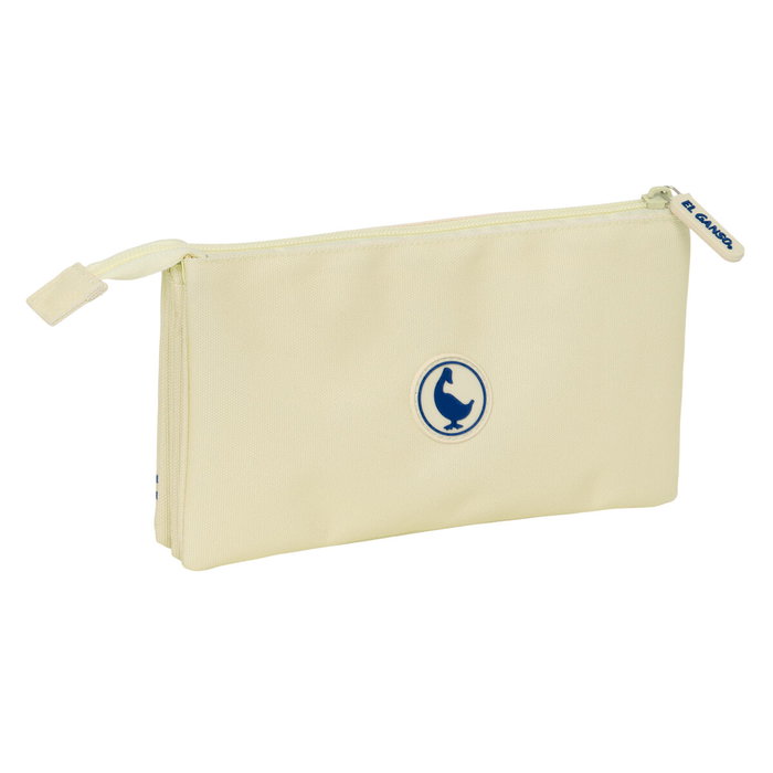 Trousse Fourre-Tout Triple El Ganso Beige 22 x 12 x 3 cm