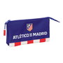 Trousse Fourre-Tout Triple Atlético Madrid Bleu Blanc Rouge 22 x 12 x 3 cm