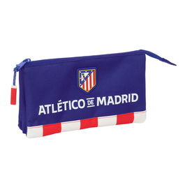 Trousse Fourre-Tout Triple Atlético Madrid Bleu Blanc Rouge 22 x 12 x 3 cm