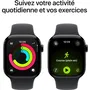 Apple Watch Series 11 GPS + Cellular 42mm Boîtier Jet Black Aluminium avec Bracelet Black Sport Band S/M