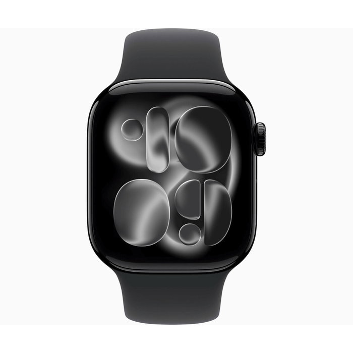 Apple Watch Series 11 GPS + Cellular 42mm Boîtier Jet Black Aluminium avec Bracelet Black Sport Band S/M