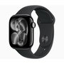 Apple Watch Series 11 GPS + Cellular 42mm Boîtier Jet Black Aluminium avec Bracelet Black Sport Band S/M