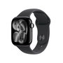 Apple Watch Series 11 GPS + Cellular 42mm Boîtier Jet Black Aluminium avec Bracelet Black Sport Band S/M