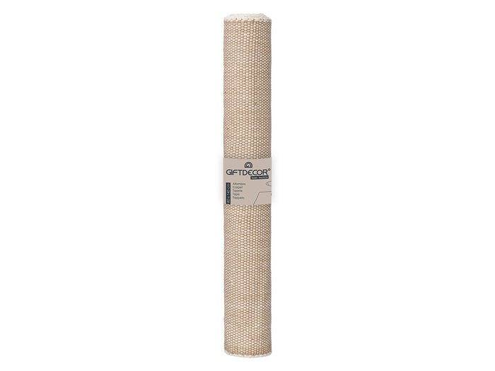 Giftdecor Tapis Artisanal 80x140 cm Beige Naturel 65% Polyester 35% Coton (Set de 6)