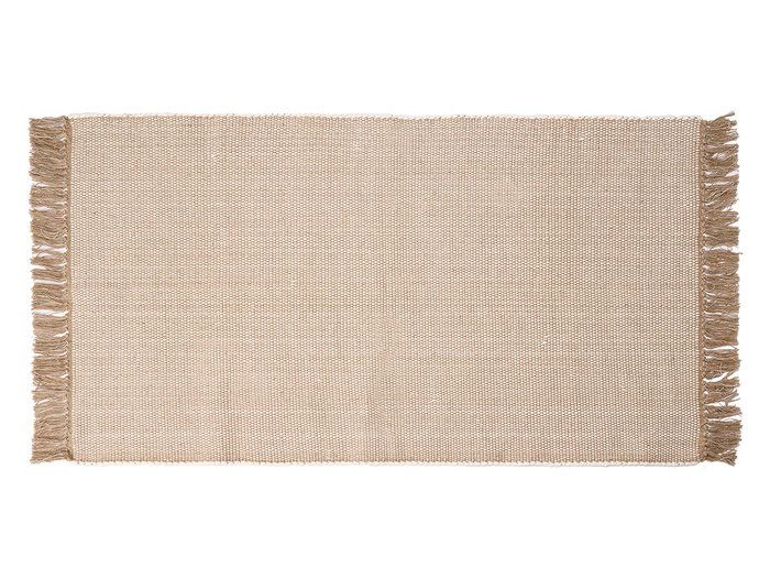 Giftdecor Tapis Artisanal 80x140 cm Beige Naturel 65% Polyester 35% Coton (Set de 6)