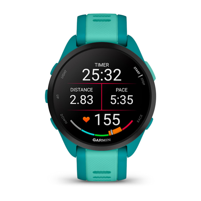 Garmin Forerunner 165 Music Montre Connectée GPS Sport, Noir, Bleu, avec Musique, AMOLED, Cardio, SpO2, Autonomie 11 Jours, Résistant à l'Eau 5 ATM