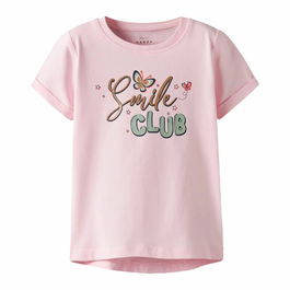 T shirt à manches courtes Enfant Name It Nmfvix Rose