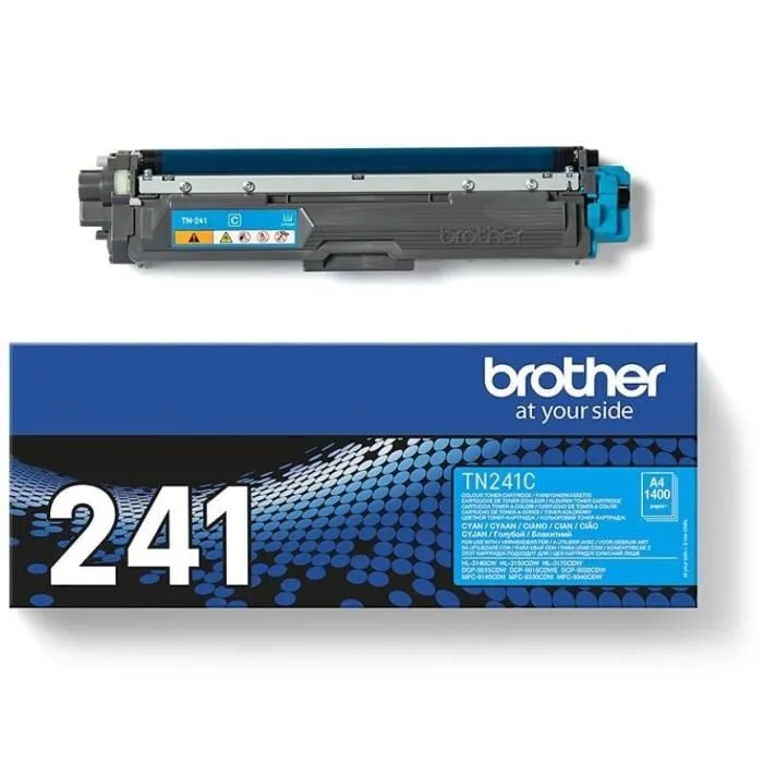 Brother TN-241 Cartouche de toner cyan - Compatible avec imprimantes laser DCP-9020CDW, HL-3140CW, HL-3150CDW, MFC-9140CDN - Rendement 1400 pages