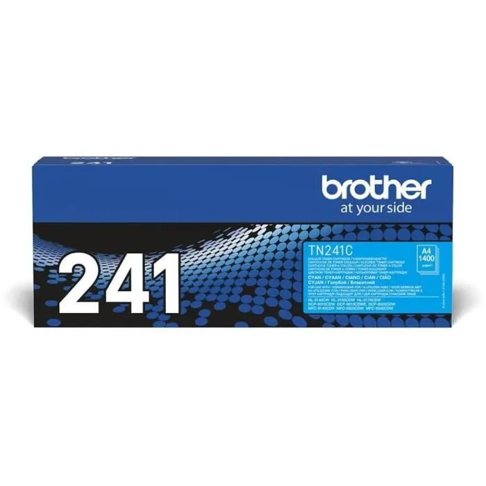 Brother TN-241 Cartouche de toner cyan - Compatible avec imprimantes laser DCP-9020CDW, HL-3140CW, HL-3150CDW, MFC-9140CDN - Rendement 1400 pages