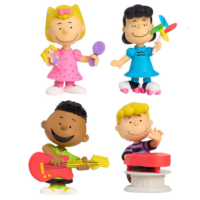 JUST PLAY Set de 10 Figurines Peanuts Snoopy 45181 - Collection Personnages Iconiques 7,5 cm - Multilingue