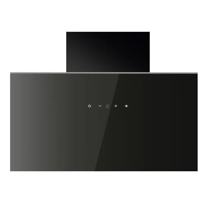 Continental Edison Hotte Décorative Inclinée 90 cm Noir CEHDI90B - Classe A+++, Éclairage LED, Débit 418 m³/h