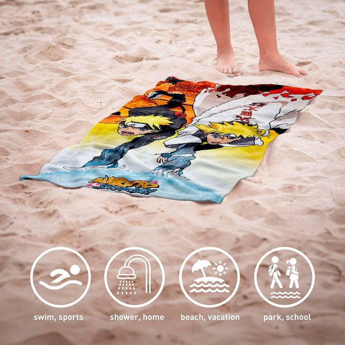 CERDÁ Serviette de bain Naruto Shippuden en coton 100% - 70 x 140 cm