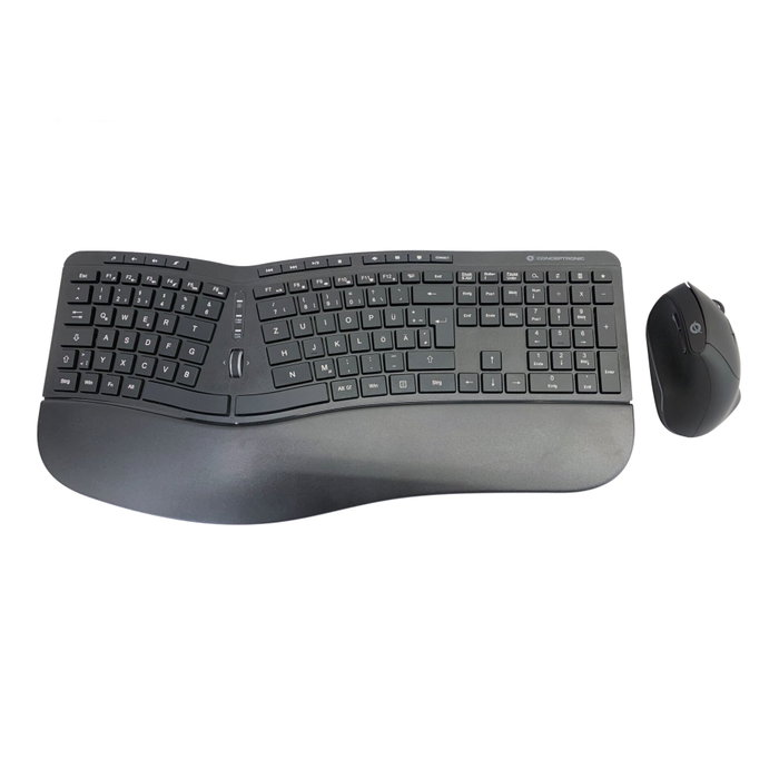 Conceptronic ORAZIO02DE Ensemble clavier et souris ergonomique sans fil Conceptronic ORAZIO02DE Ensemble clavier et souris ergonomique sans fil