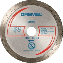 Dremel DSM540 Disque Diamant 140 mm pour Découpe Marbre, Béton, Carrelage, Compatible Scie Compacte DSM20