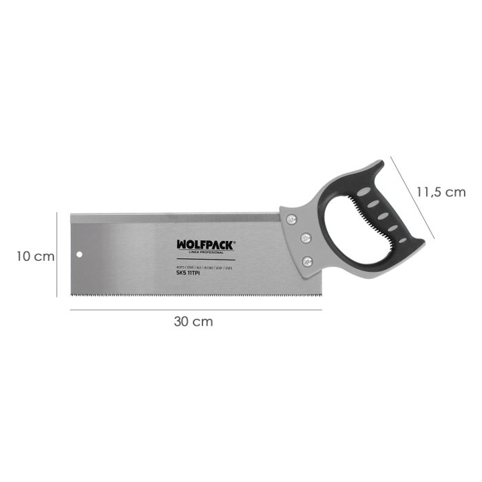 WOLFPACK LINEA PROFESIONAL Serrucho Costilla Bimaterial 12 pouces