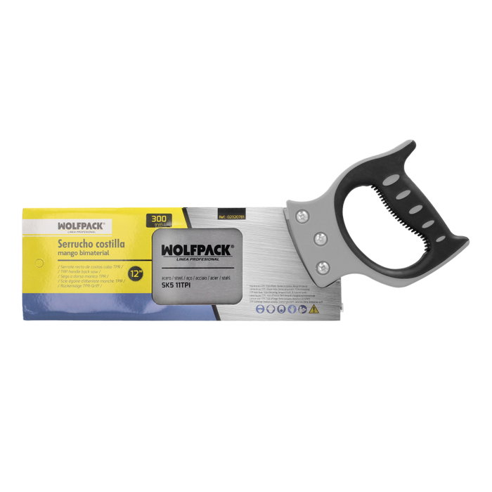 WOLFPACK LINEA PROFESIONAL Serrucho Costilla Bimaterial 12 pouces