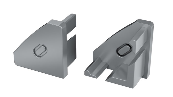 KIMERA-BARDE Profilé Aluminium Anodisé Argent avec Diffuseur Opal et Bouchons 2,02m