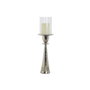 DKD Home Decor Bougeoir Argenté Aluminium et Verre 14 x 14 x 48 cm