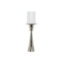 DKD Home Decor Bougeoir Argenté Aluminium et Verre 14 x 14 x 48 cm