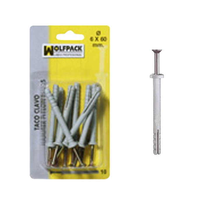 WOLFPACK LINEA PROFESIONAL Blister cheville clou MN 8x60 mm (5 unités)</div> WOLFPACK LINEA PROFESIONAL Blister cheville clou MN 8x60 mm (5 unités)</div>