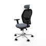 Piqueras y Crespo Chaise de Bureau avec Appui-tête Jorquera 2D086N2 Gris