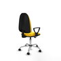 PIQUERAS Y CRESPO Chaise de bureau Algarra, Simili cuir jaune, Base chromée
