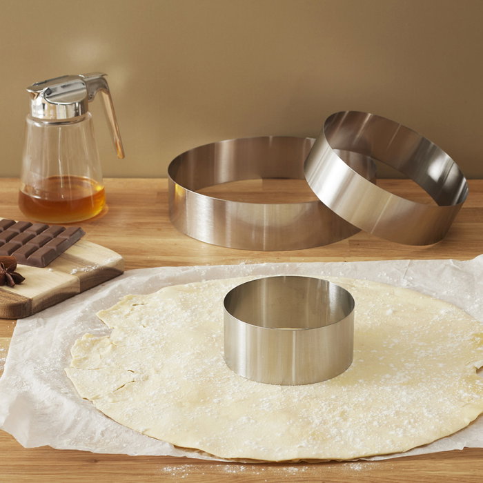 Lily Cook Jeu de 3 anneaux de pâtisserie en acier inoxydable Lily Cook Jeu de 3 anneaux de pâtisserie en acier inoxydable