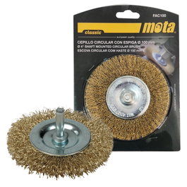 Mota Brosse à fils d'acier circulaire avec tige 100mm
