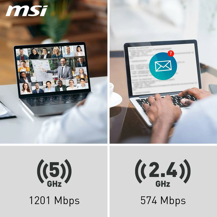 Adaptateur USB Wifi MSI 302-8ZE30XE-000 Noir