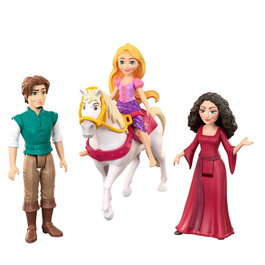 MATTEL DISNEY PRINCESS - Figurines Articulées Rapunzel Enrêvées - Set avec Rapunzel, Flynn Rider, Mère Gothel et Cheval Maximus - 4 Personnages - 8,9 cm - Dès 3 Ans