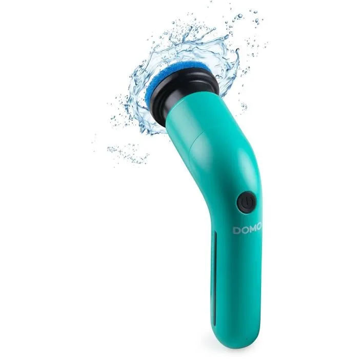 DOMO DO248SB Brosse de Nettoyage Rotative Sans Fil, 3.7 V, 2 Vitesses, 60 min Autonomie, Recharge USB, 6 Accessoires, Bleu
