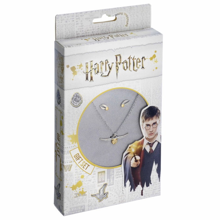 THE CARAT SHOP - Set collier et boucles d'oreilles pendentif Golden Snitch, collection Harry Potter, en alliage de zinc doré