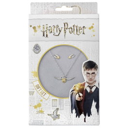 THE CARAT SHOP - Set collier et boucles d'oreilles pendentif Golden Snitch, collection Harry Potter, en alliage de zinc doré