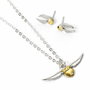 THE CARAT SHOP - Set collier et boucles d'oreilles pendentif Golden Snitch, collection Harry Potter, en alliage de zinc doré