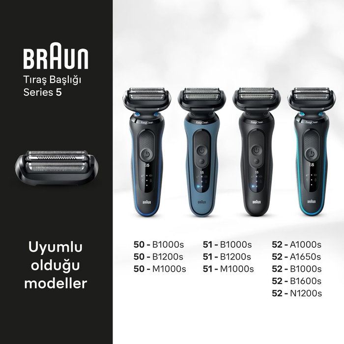 Braun Tête de rasoir Series 5 & 6 - 3 lames flexibles - Noir