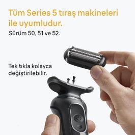Braun Tête de rasoir Series 5 & 6 - 3 lames flexibles - Noir