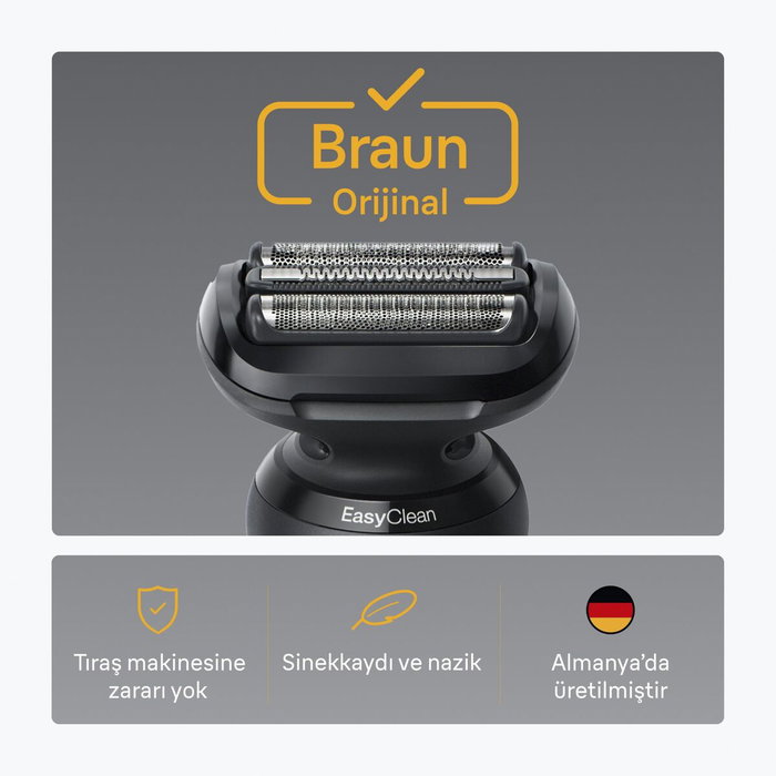 Braun Tête de rasoir Series 5 & 6 - 3 lames flexibles - Noir