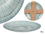 Vessia Assiette à Dessert Rayures Bleu 19 cm Céramique Porcelaine (Set de 24)